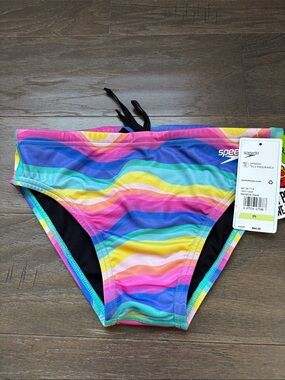 Speedo Eco Endurance rainbow waves swim briefs,elastic drawcord waist vibe